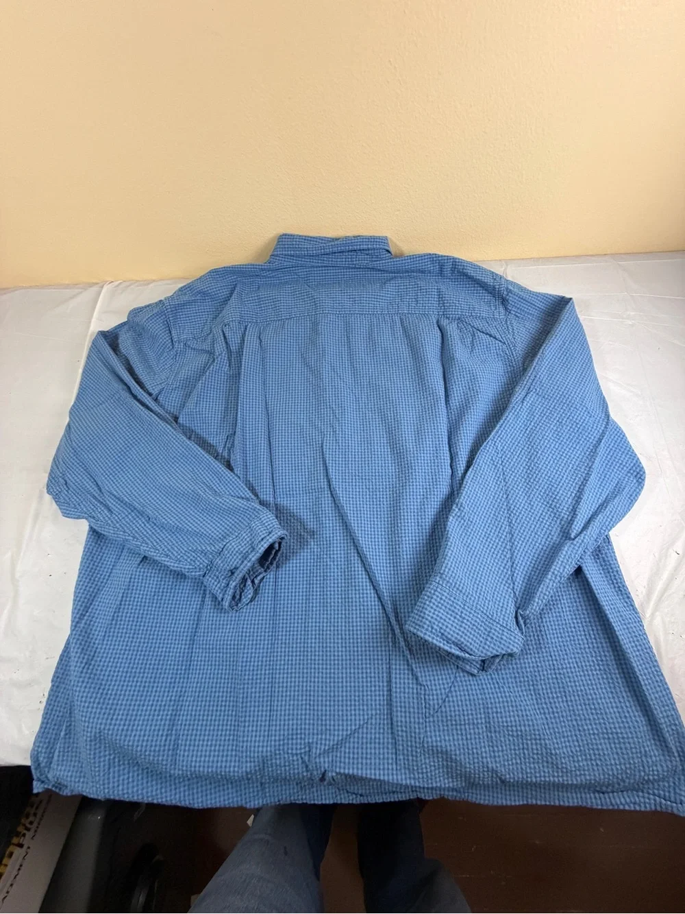 L.L. Bean Light Blue Checked Button-Down Shirt